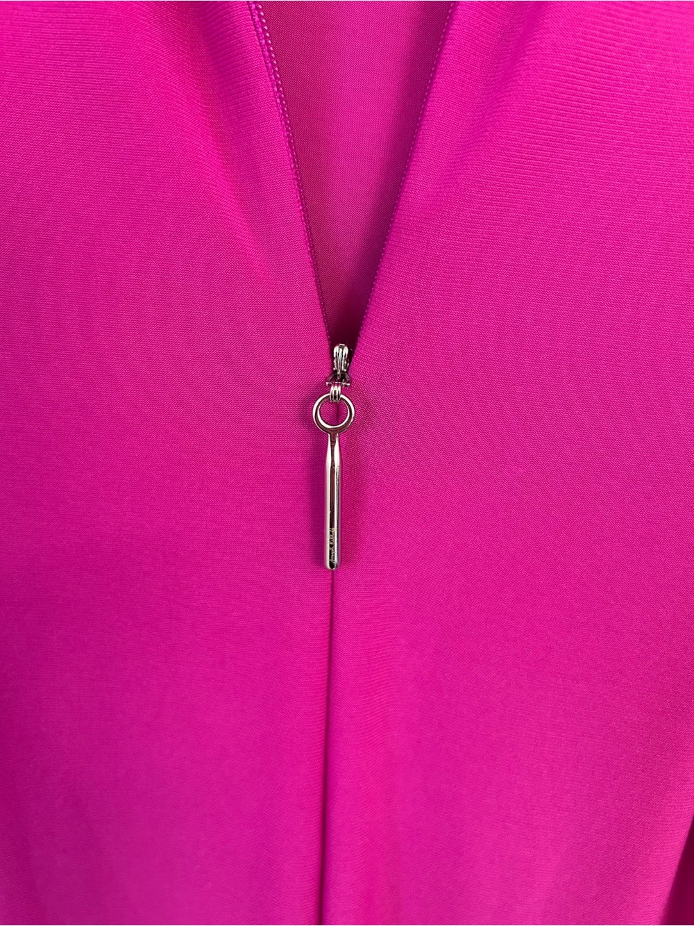 Joseph Ribkoff Magenta Rhinestone Asymmetrical Ruffle Lined Cocktail Dress | US - Picture 12 of 16